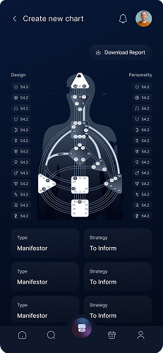 Ethereya AI birth chart screen
