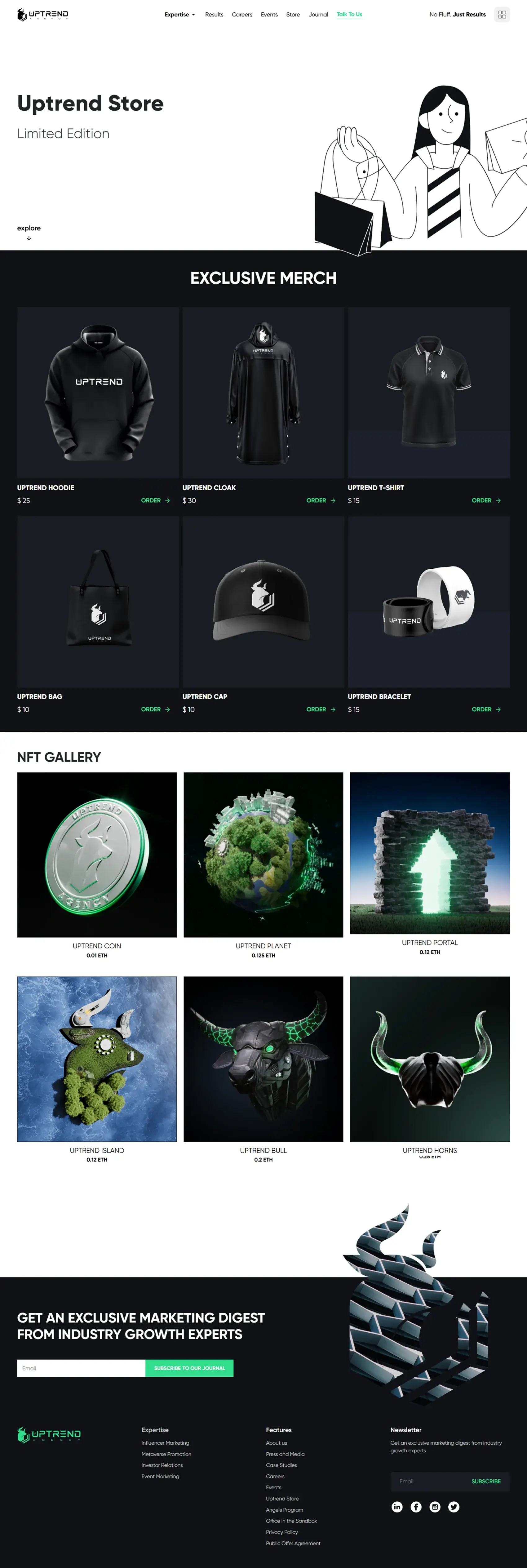 UpTrend influencer marketing service page